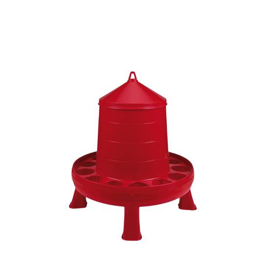 Gaun Plastic Poultry Feeder with Legs 8kg (Red)